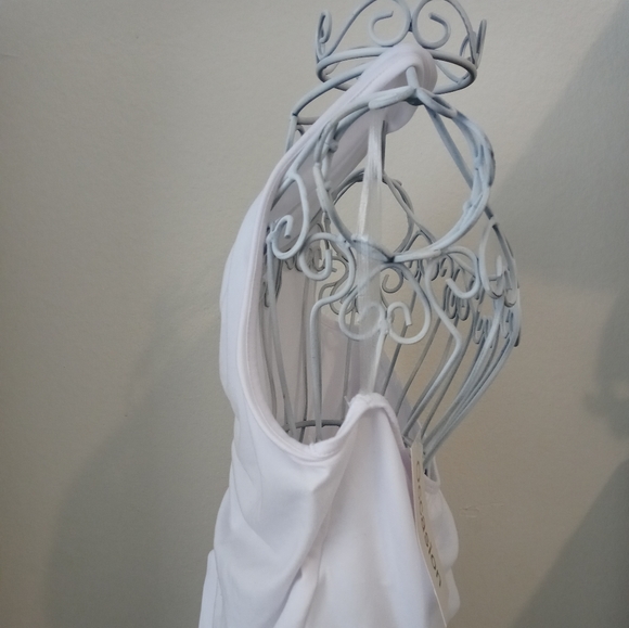 Occasion White Knit Rouched Top Juniors Style - DTY80B - Sleeveless / Back out - - Picture 2 of 4